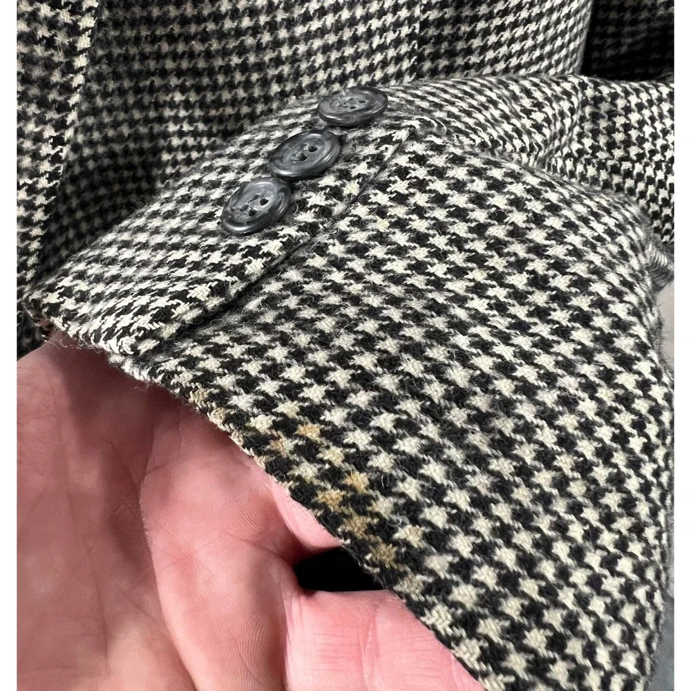 Vtg Brooks Brothers Mens 100% Camelhair Houndstooth Blazer USA Gorp *Read